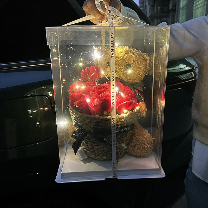 Mother's Day Internet Celebrity Doll Teddy Bear Rose Basket